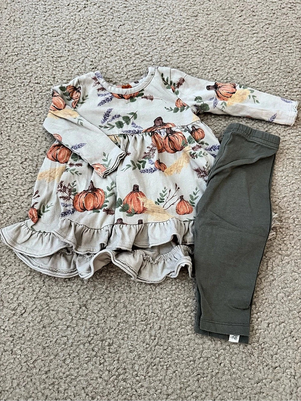 Kids Pumpkin Floral Matching Set